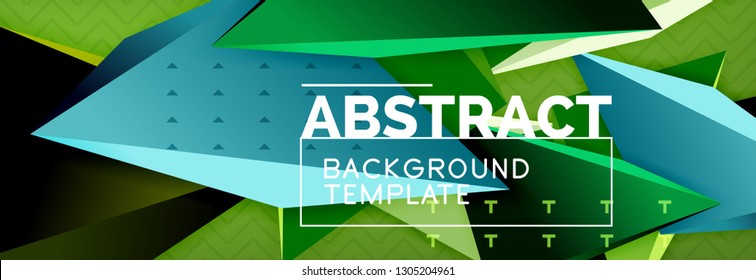 3d triangular shapes geometric background. Origami style pattern with triange shapes for decorative design. Poster design. Line design. Modern presentation vector template