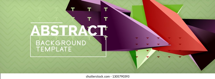 3d triangular shapes geometric background. Origami style pattern with triange shapes for decorative design. Poster design. Line design. Modern presentation vector template