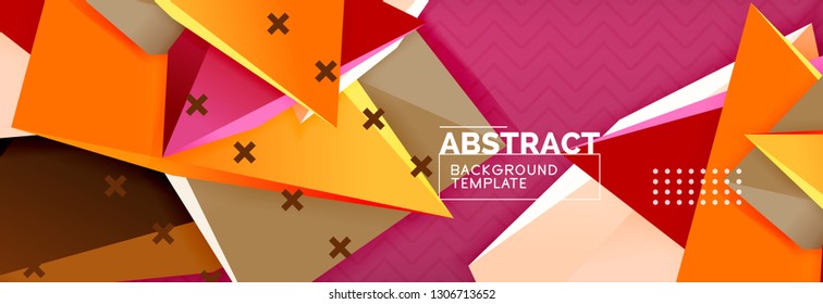 3d triangular shapes geometric background. Origami style pattern with triange shapes for decorative design. Poster design. Line design. Modern presentation vector template