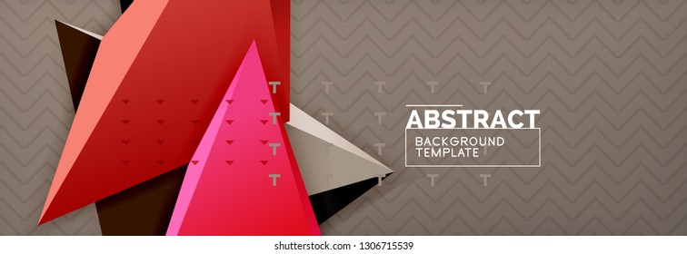 3d triangular shapes geometric background. Origami style pattern with triange shapes for decorative design. Poster design. Line design. Modern presentation vector template