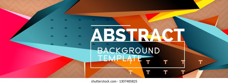 3d triangular shapes geometric background. Origami style pattern with triange shapes for decorative design. Poster design. Line design. Modern presentation vector template