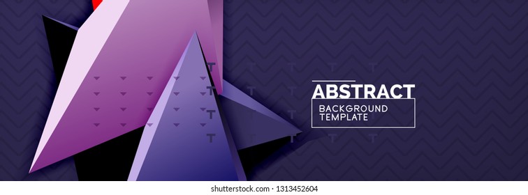 3d triangular shapes geometric background. Origami style pattern with triange shapes for decorative design. Poster design. Line design. Modern presentation vector template