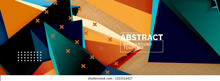 3d triangular shapes geometric background. Origami style pattern with triange shapes for decorative design. Poster design. Line design. Modern presentation vector template