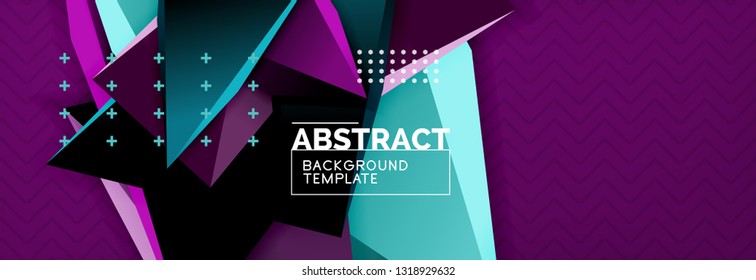 3d triangular shapes geometric background. Origami style pattern with triange shapes for decorative design. Poster design. Line design. Modern presentation vector template