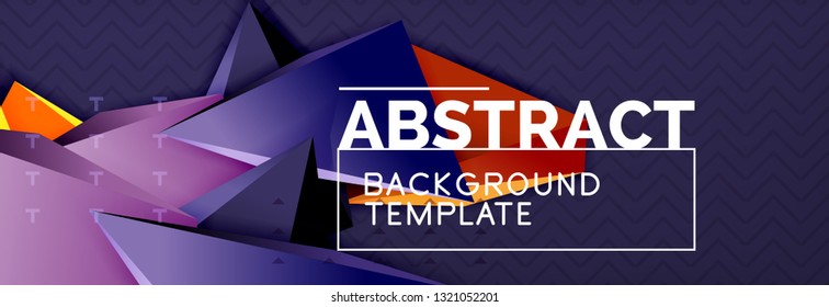 3d triangular shapes geometric background. Origami style pattern with triange shapes for decorative design. Poster design. Line design. Modern presentation vector template