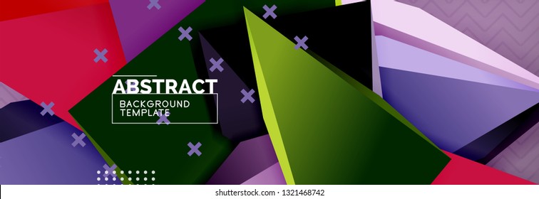 3d triangular shapes geometric background. Origami style pattern with triange shapes for decorative design. Poster design. Line design. Modern presentation vector template