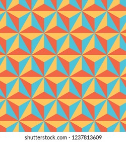 3D triangular, or tetrahedron, pyramids. Seamless vector pattern background