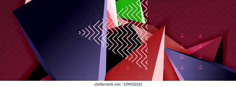 3d triangular vector minimal abstract background design, abstract poster geometric design
