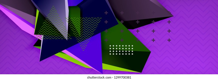 3d triangular vector minimal abstract background design, abstract poster geometric design