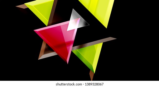 3d triangular vector minimal abstract background design, abstract poster geometric design, vector illustration