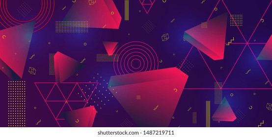 3d triangular vector minimal abstract background design futuristic gradient colors, abstract poster geometric design.