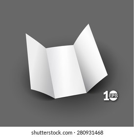 3D  Tri-fold Brochure Mock-up Design isolated on white 
