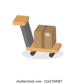 3d concepto de carrito y caja en estilo de caricatura mínimo