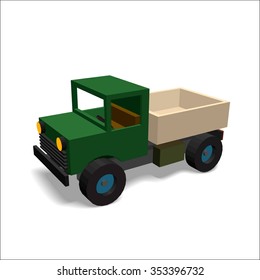 3D truck icon . Vector illustration. 