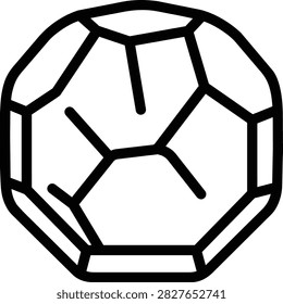3D Truncated Octahedron Wireframe Vector Illustration, Geometric Archimedean Solid Frame for Science and Mathematical Design