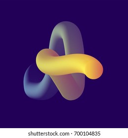 3d tube letter A. Vector font illustration. Alphabet design.