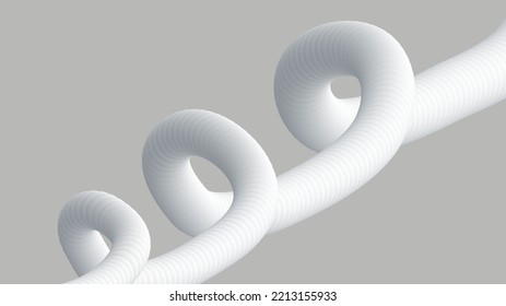 3d tube on gray background	