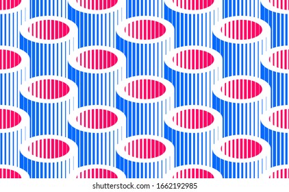 3D tubes optical seamless pattern, vector repeat tiling background, op art theme textile or wrapping paper, website backdrop or wallpaper.