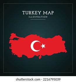 3D Turkey Map Vector Illustration