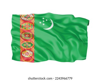3d Turkmenistan flag national sign symbol