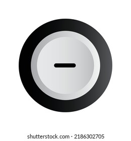 3D Turn Volume Down Icon For Music Player In Black And White Color