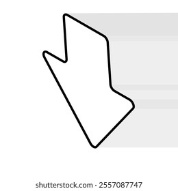 3D turquoise down arrow icon as a business decline indicator.