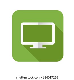 3d tv green icon background Vector EPS 10 illustration.