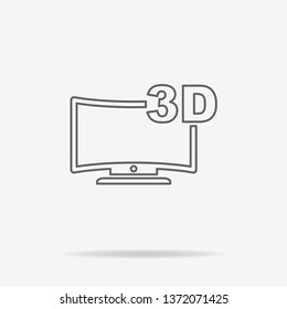 3d tv icon. Vector concept illustration for design.