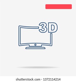 3d tv icon. Vector concept illustration for design.