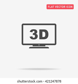3d tv icon. Vector concept illustration for design.