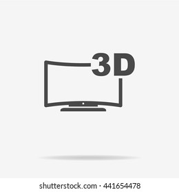 3d tv icon. Vector concept illustration for design.