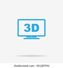 3d tv icon. Vector concept illustration for design.