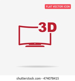 3d tv icon. Vector concept illustration for design.