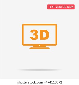3d tv icon. Vector concept illustration for design.