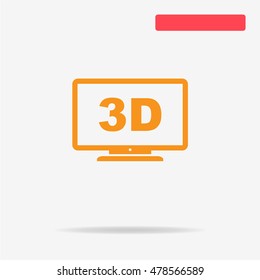 3d tv icon. Vector concept illustration for design.