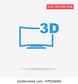 3d tv icon. Vector concept illustration for design.