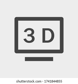 3D Tv icon vector eps 10