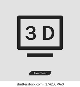 3D Tv icon vector eps 10