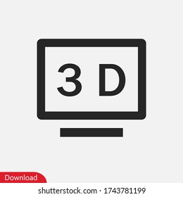 3D Tv icon vector eps 10