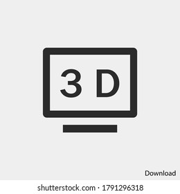 Icono 3D Tv vectores eps 10
