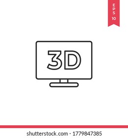 Vector de iconos de TV 3D. Señal de televisión