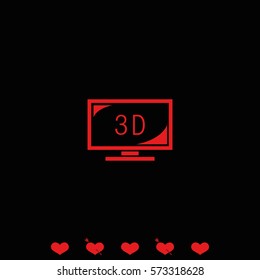 3d tv technology icon.