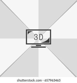 3d tv technology icon.