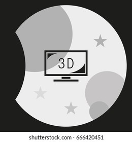 3d tv technology icon.