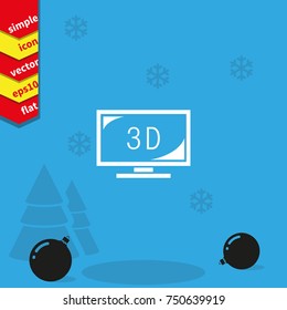 3d tv technology icon.