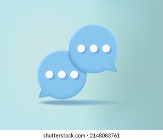 3d Two Bubble Talk Realistic Icon Vector Illustration Design. Concept Of Social Media Message Vector Illustrations