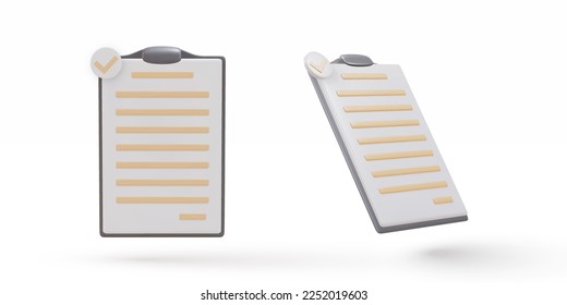 3d two Documents icon. Stack of paper sheets. A confirmed or approved document. Business icon. Vector illustration.