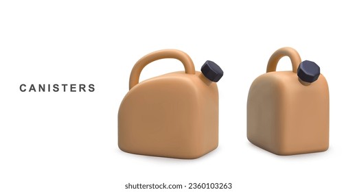 3d two realistic canister on white background. Vector illustration