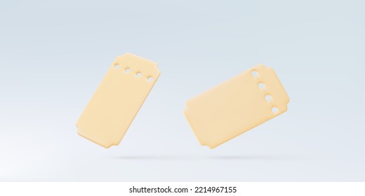 3d dos entradas de cine realistas sobre fondo azul. Ilustración vectorial.