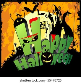 3d type of the text Happy Halloween